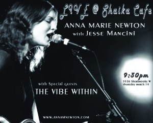 Live @ Shaika Cafe in Montreal! Thursday, March14th : )